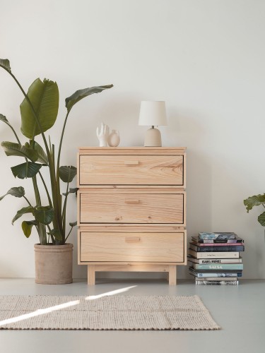 Cassettiera in legno con 3 cassetti 78x100 AIKA | LUFE