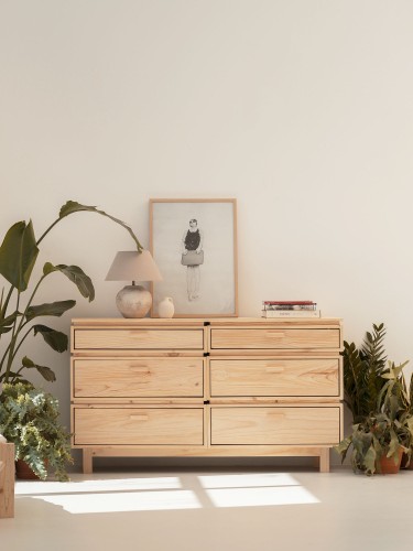 Cómoda dupla com 6 gavetas 157x90 AIKA | LUFE