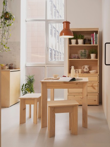 Tavolo da pranzo in legno 80X80 BATU | LUFE