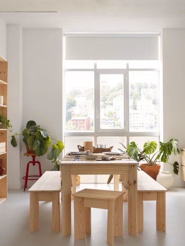 Mesa de refeição de madeira 180X80 BATU | LUFE