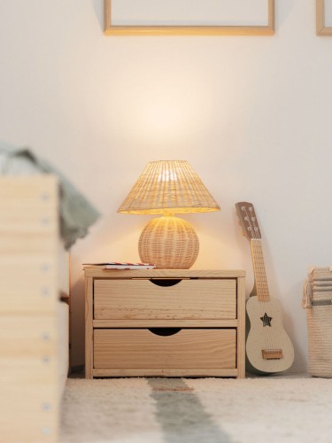 Comodino con 2 cassetti in legno | LUFE