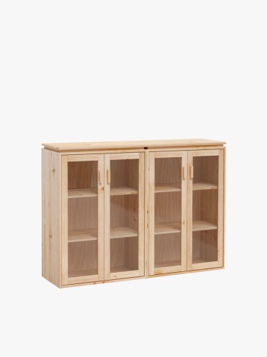 Vitrina expositora doble de cristal y madera 157x115 LIBE | LUFE