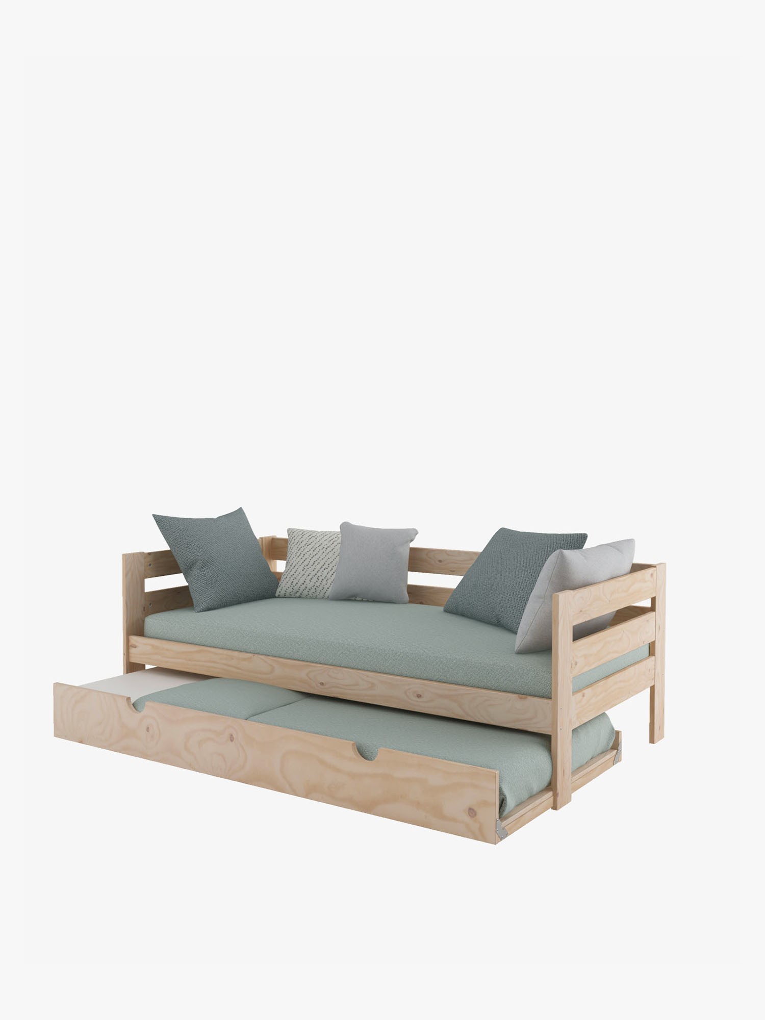 Diván Individual De 90 Cm De Madera Con Cama Nido | LUFE