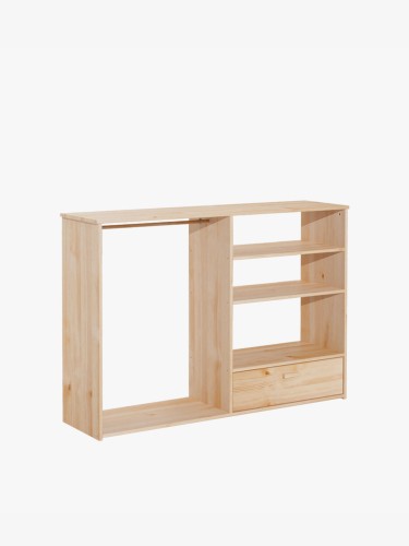 Double armoire Montessori ouverte en bois pour enfants avec tiroir | LUFE