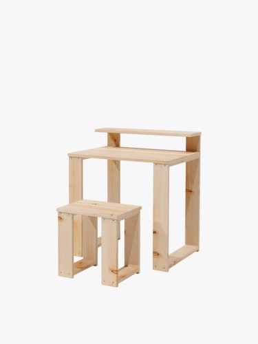 Set da scrivania in legno da 80 cm con sedia | LUFE