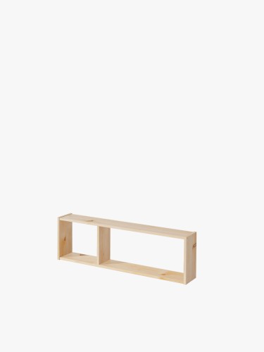 Estante assimétrica 2 prateleiras de madeira | LUFE