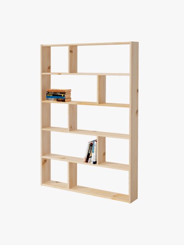 Étagère asymetrique à 6 tablettes en bois | LUFE