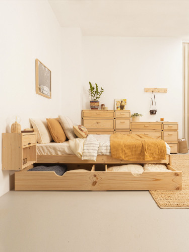 Gaveta de arrumação profundidade 65 cm em madeira | LUFE