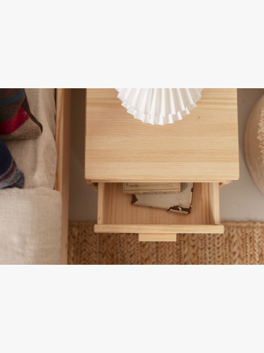 Table de chevet en bois avec 2 tiroirs 39x39 LIBE | LUFE
