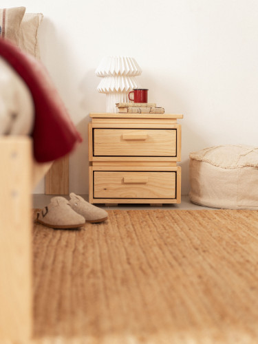 Comodino in legno con 2 cassetti 39x39 LIBE | LUFE