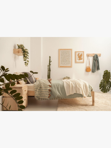 Table de chevet en bois avec 2 tiroirs 39x49 LIBE | LUFE