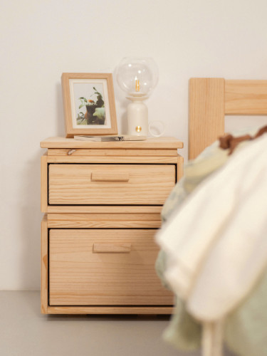 Comodino in legno con 2 cassetti 39x49 LIBE | LUFE