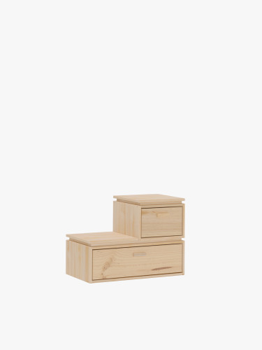 Comodino scala in legno a 2 livelli LIBE | LUFE