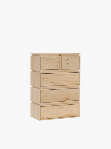 Cómoda de madera con 5 cajones 78x115 LIBE | LUFE