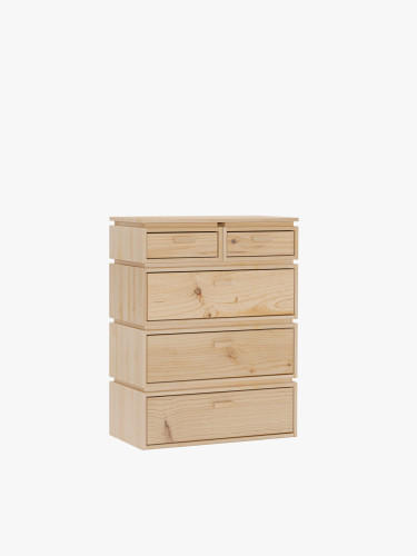 Commode en bois avec 5 tiroirs 78x105 LIBE | LUFE