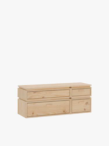 Cassettiera doppia in legno con 4 cassetti 117x49 LIBE | LUFE