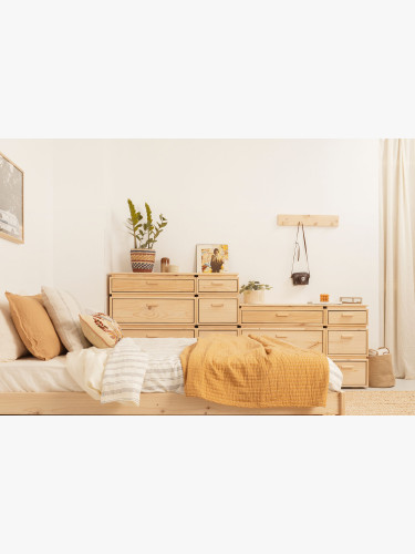 Cómoda dupla de madeira com 6 gavetas 117x77 LIBE | LUFE