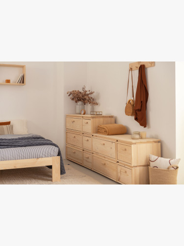 Commode double en bois avec 6 tiroirs 117x87 LIBE | LUFE