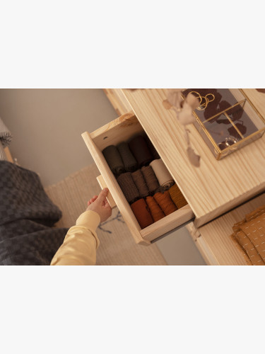 Commode double en bois avec 6 tiroirs 117x87 LIBE | LUFE