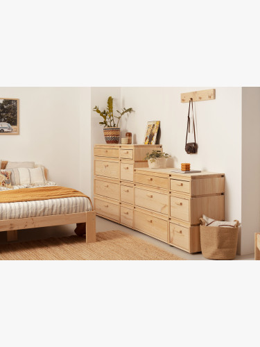 Cómoda dupla de madeira com 8 gavetas 117x105 LIBE | LUFE