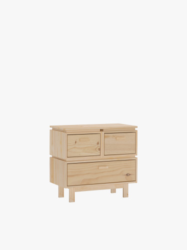 Chiffonnier en bois avec 3 tiroirs 78x72 AIKA | LUFE