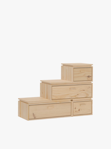 Cassettiera scala in legno a 3 livelli LIBE | LUFE