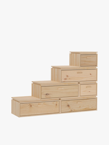 Escalier à tiroir en bois avec 4 hauteurs LIBE | LUFE