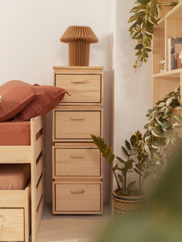 Cajonera columna de madera con 4 cajones 39x115 LIBE | LUFE