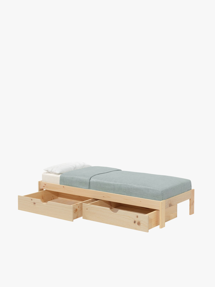 BASO cama individual 90 com 2 gavetas de arrumação