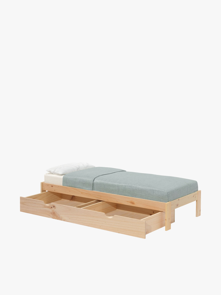BASO cama individual 90 com 1 gaveta de arrumação