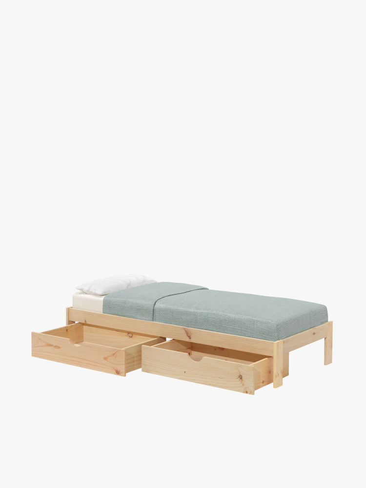 BASO letto singolo 80 con 2 cassetti