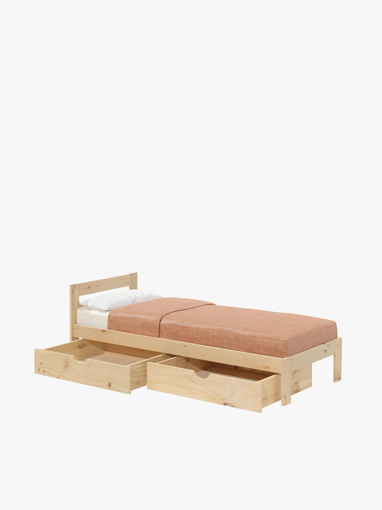 LORE cama individual 80 com 2 gavetas