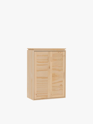 Armário aparador de madeira natural com prateleiras | LUFE