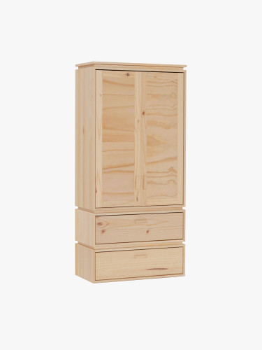 Armoire en bois naturel avec 2 tiroirs inférieurs | LUFE