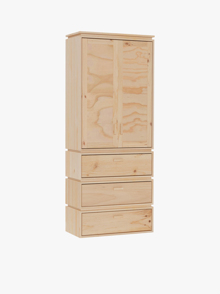 LIBE armoire avec 3 tiroirs 78x198