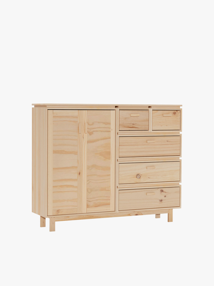 AIKA armadio credenza con 5 cassetti 157x128