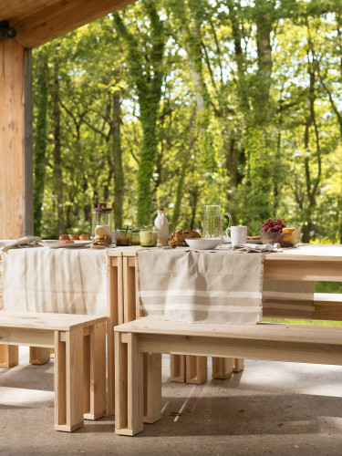 Banco de madera maciza de 160 cm | LUFE