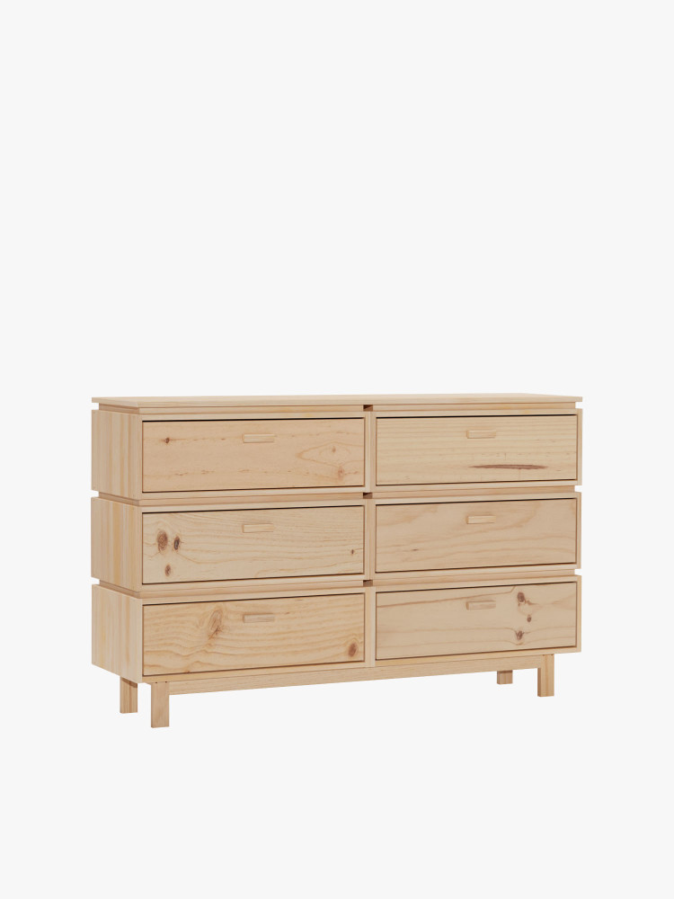 AIKA commode double avec 6 tiroirs 157x110