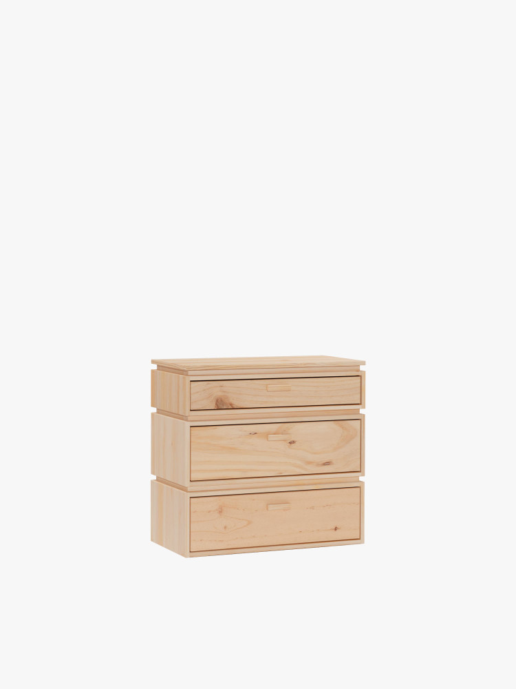 LIBE chiffonnier avec 3 tiroirs 78x77