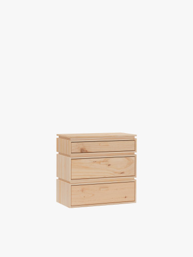 Chiffonnier en bois avec 3 tiroirs 78x77 LIBE | LUFE