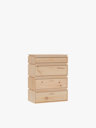 Cassettiera in legno con 4 cassetti 78x105 LIBE | LUFE