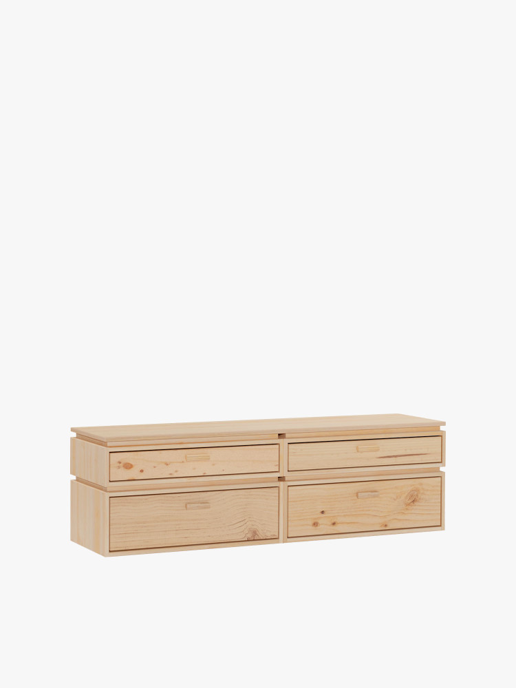 LIBE cómoda dupla com 4 gavetas 157x49