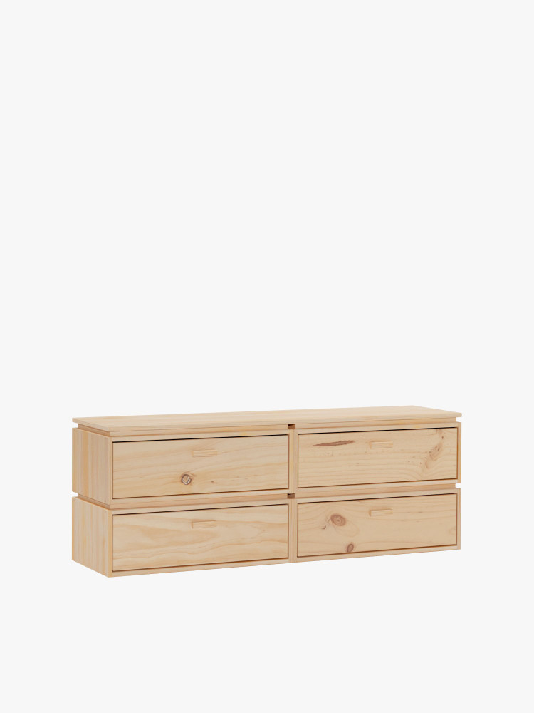 LIBE cassettiera doppia con 4 cassetti 157x56