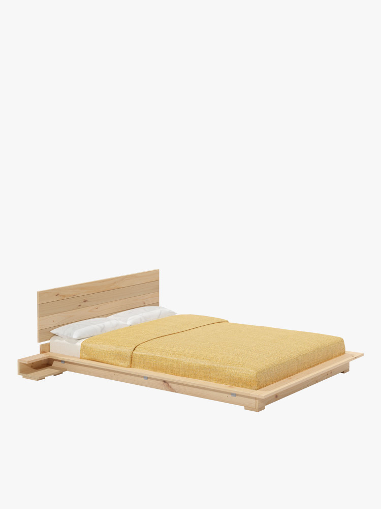LUR cama tatami con mesitas y cabecero de pared 160