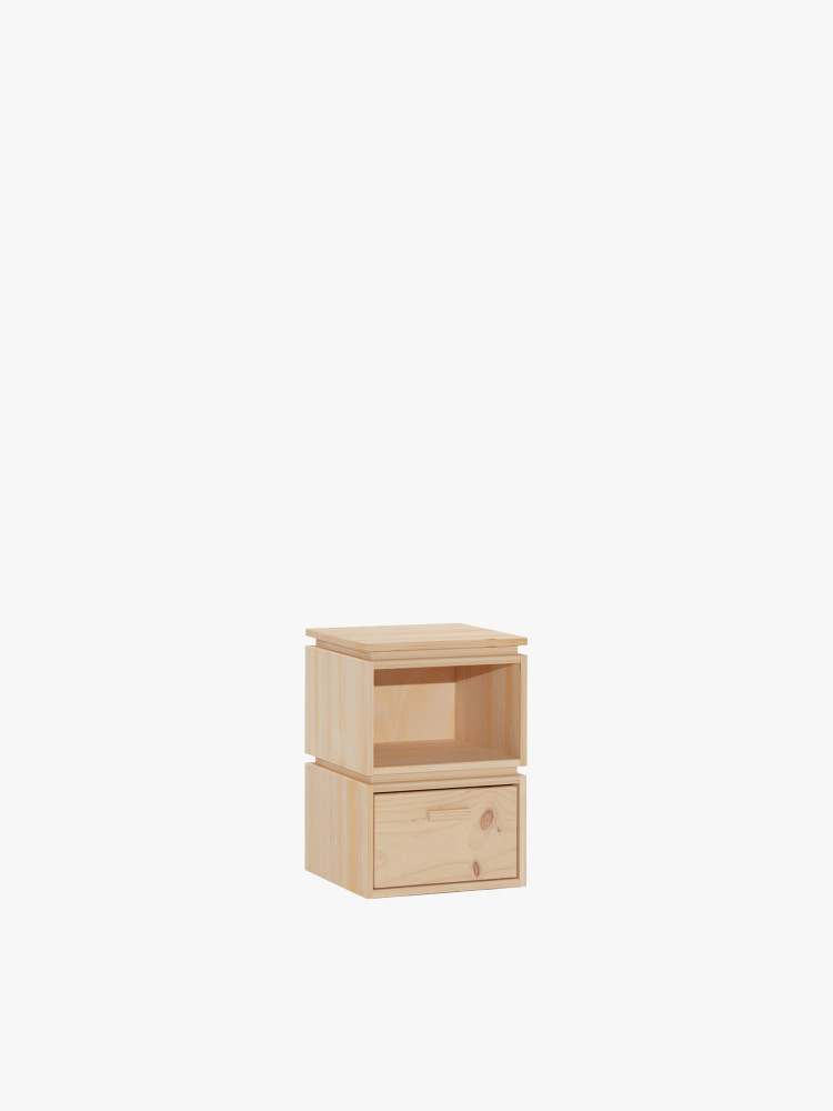 LIBE mesita de noche con hueco y cajón 39x59