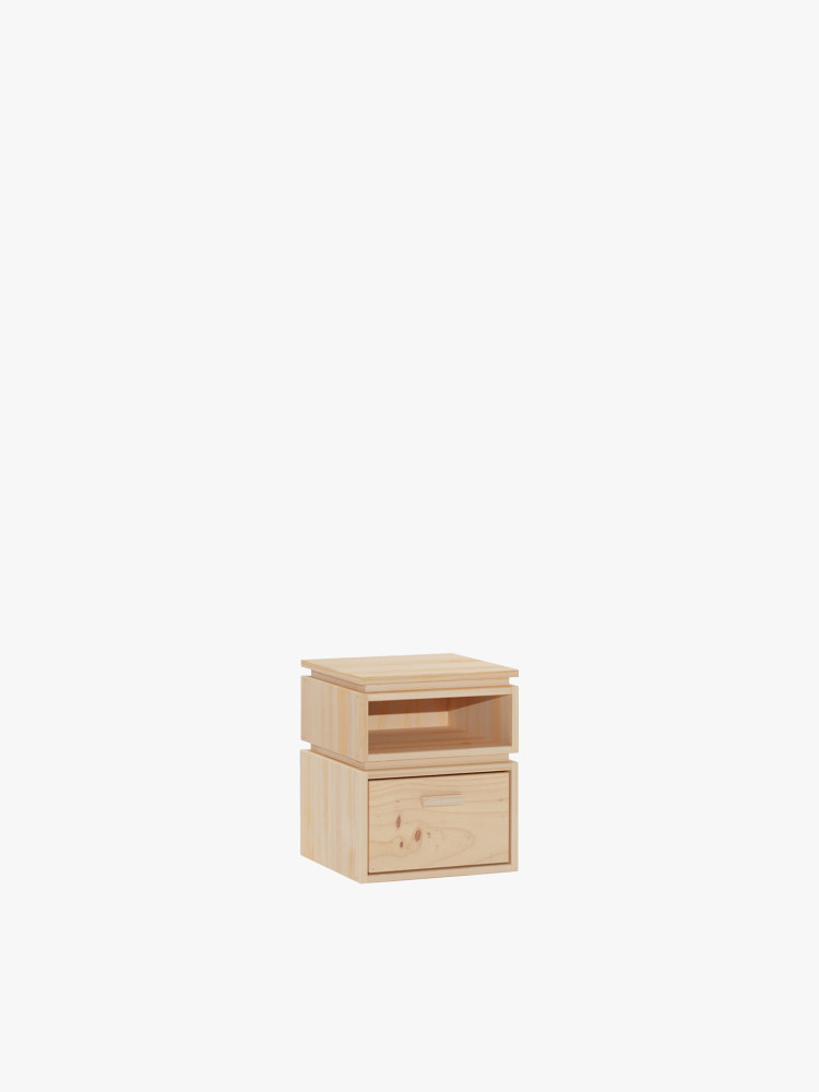 LIBE comodino con vano a giorno e cassetto 39x49