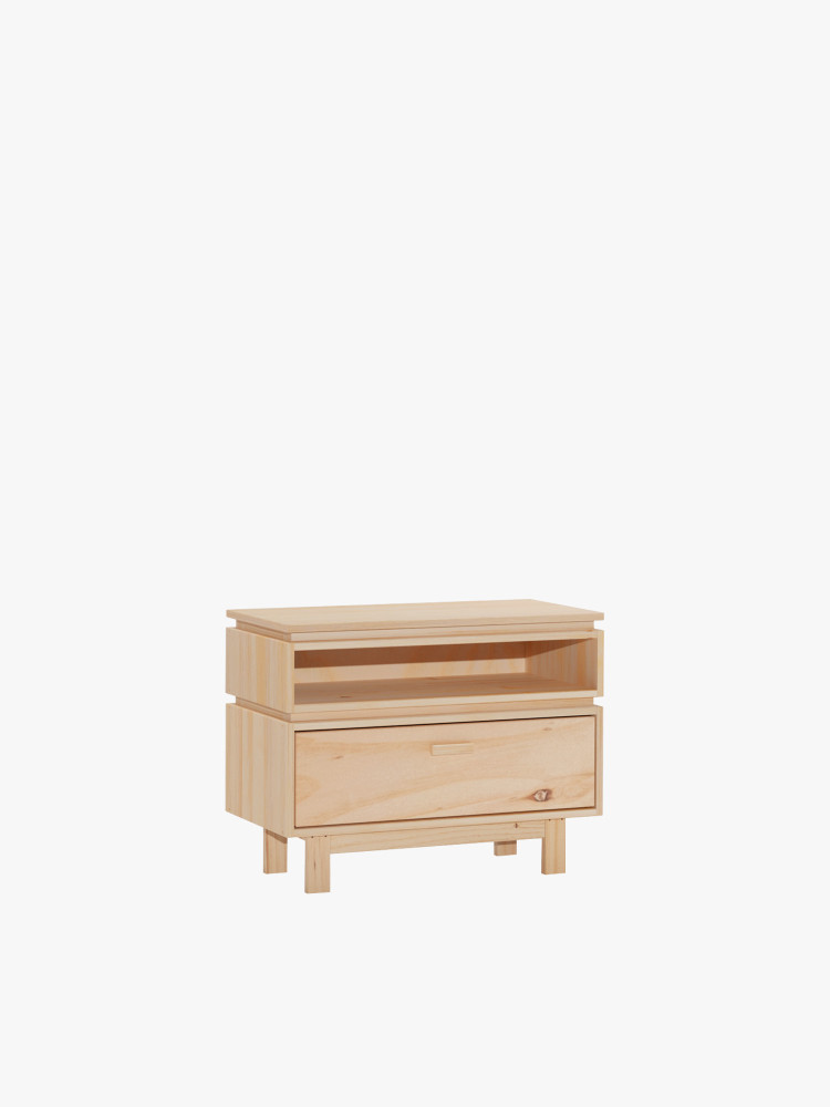 AIKA mesa de cabeceira com módulo aberto e gaveta 78x62
