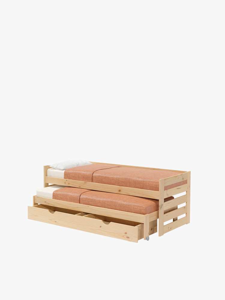 LORE lit gigogne 80 compact avec 1 tiroir
