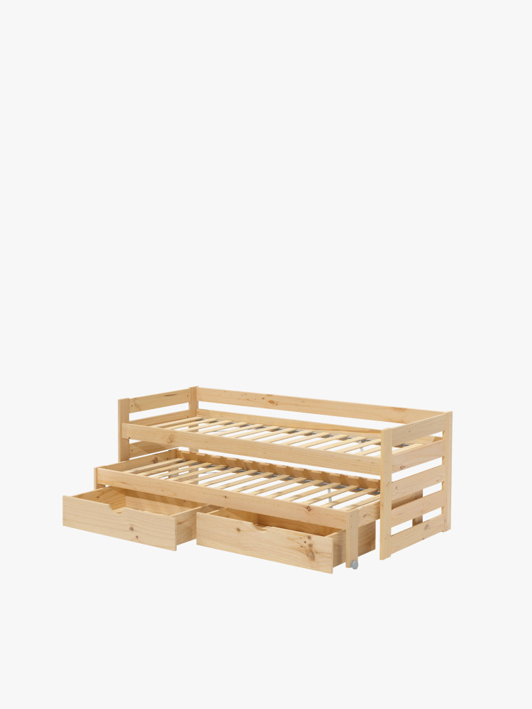 Letto estraibile compatto 80 con cassetti | LUFE 2