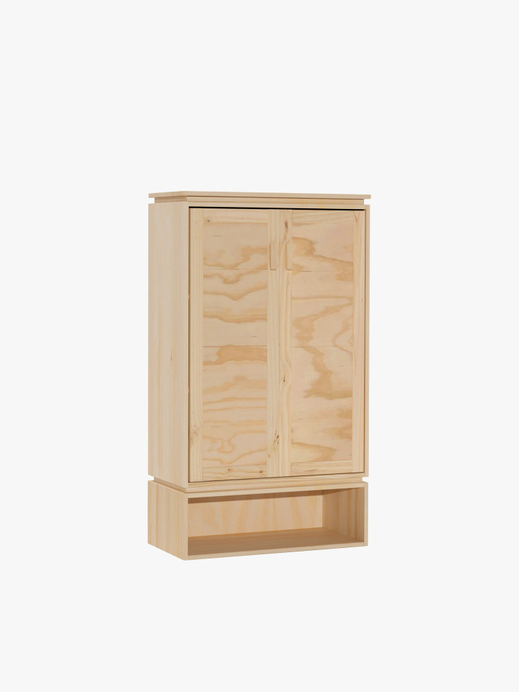 Armadio scarpiera in legno naturale con vano | LUFE
